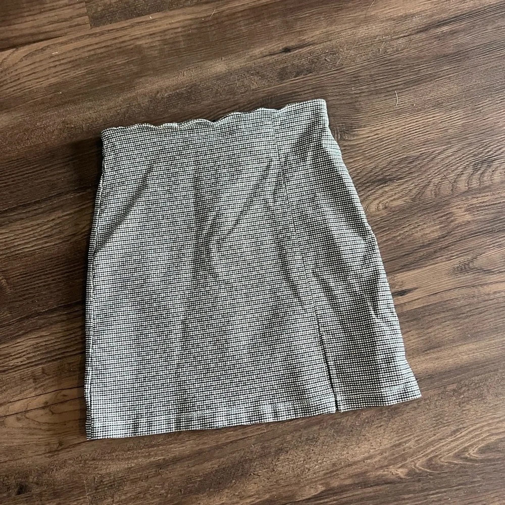 Shinestar plaid black white mini skirt - Picture 1 of 5
